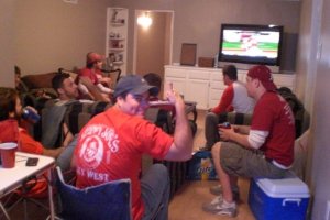 Manly Man Cave- great for watching Football! Go Hogs GO!