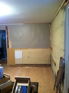 Taking out the wall, paneling, built-in cabinets